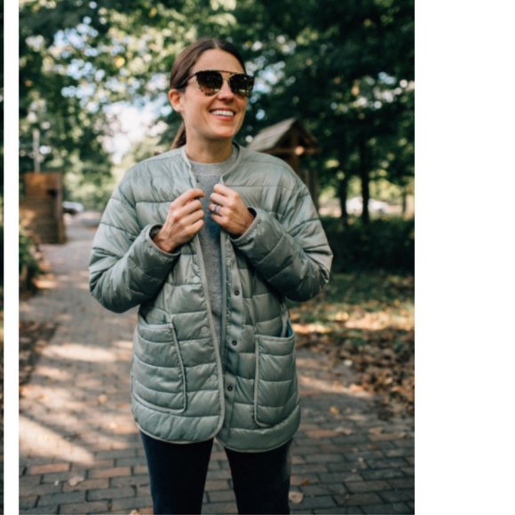Everlane Jackets & Blazers - ReNew Channeled Liner, Light Sage Small